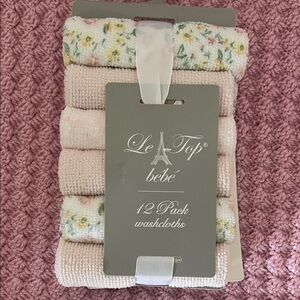 Le Top Bébé Pink Washcloths 12 Pack